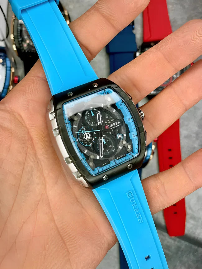 Reloj Curren Deportivo 8442 Azul – Resistente al Agua para Hombre
