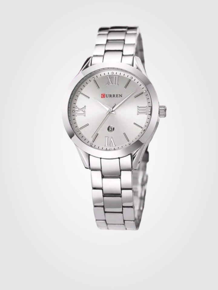 Reloj Curren 9007-Plateado para Mujer – Acero Inoxidable y Resistente al Agua
