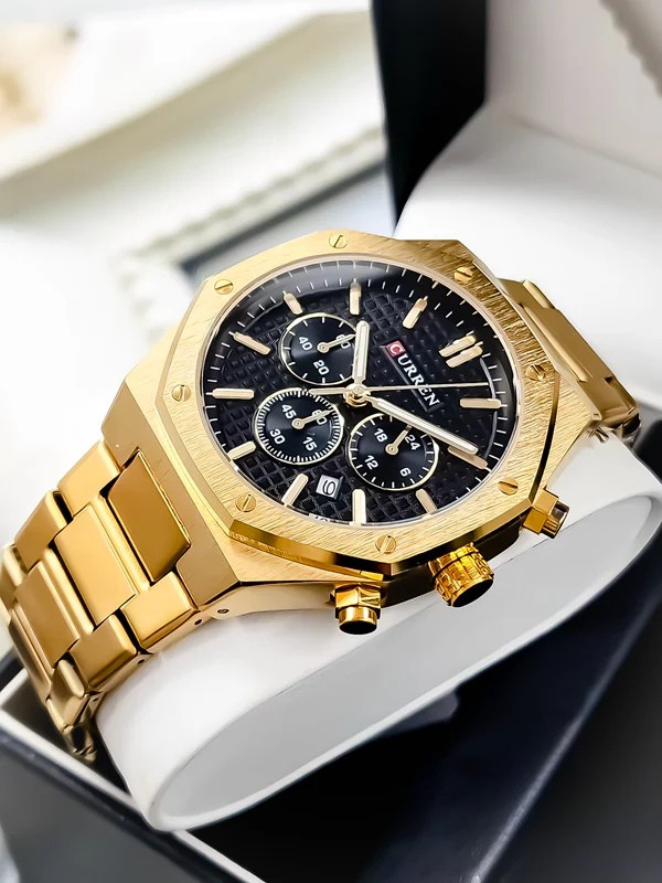 Reloj Curren 8440 Dorado en Acero Inoxidable – Resistente al Agua
