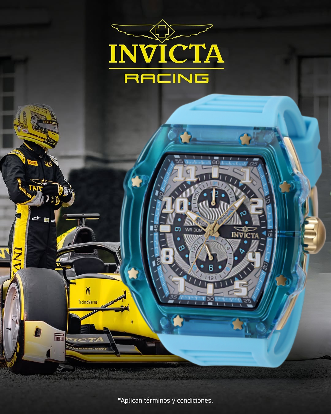 Reloj Invicta Racing Ref-48709, Blue-48mm, Caballero