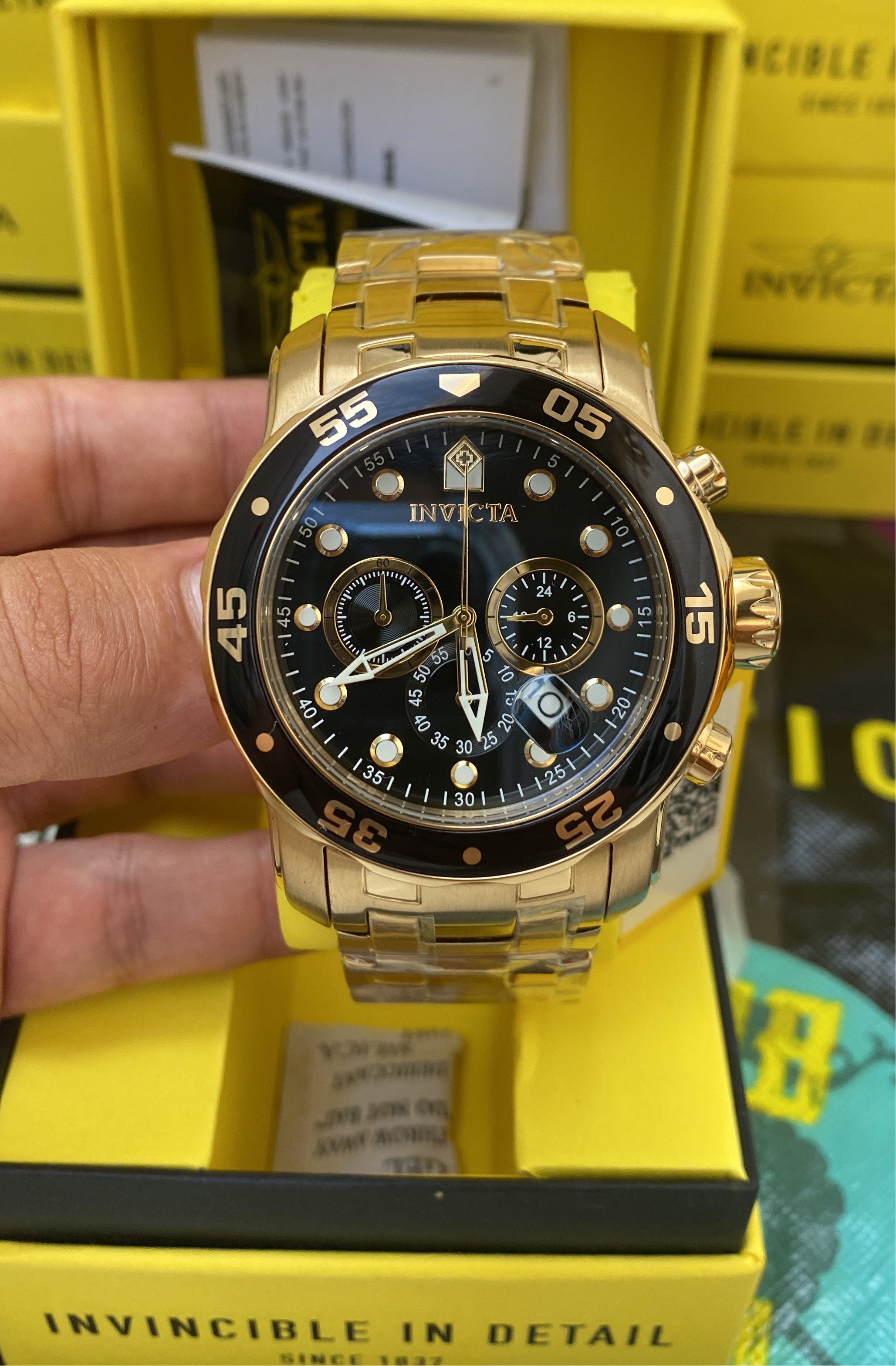 Reloj Invicta Pro Diver para hombre - 48 mm, Dorado. Negro (0072)