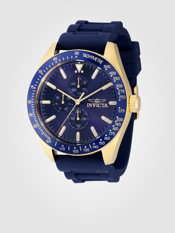 Reloj Invicta Aviator Nomad para hombre - 45 mm, Azul-Dorado (38403)