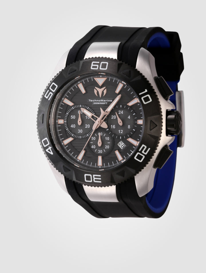 Reloj TechnoMarine UF6 para hombre - 48 mm, negro, azul (TM-622002)