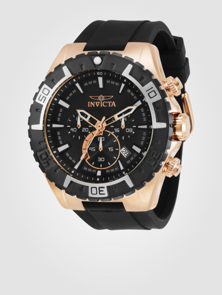 Reloj Invicta Aviator para hombre - 49 mm. Negro, Oro Rosa (33938)