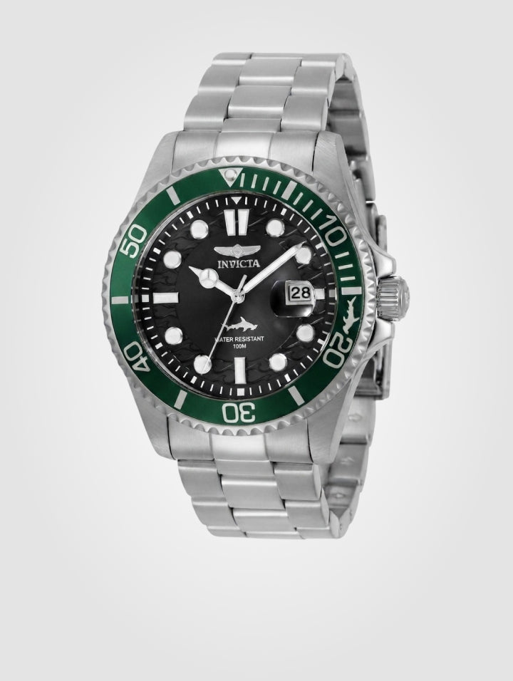 Reloj Invicta Pro Diver para hombre - 43 mm, Plateado. Verde (50943)