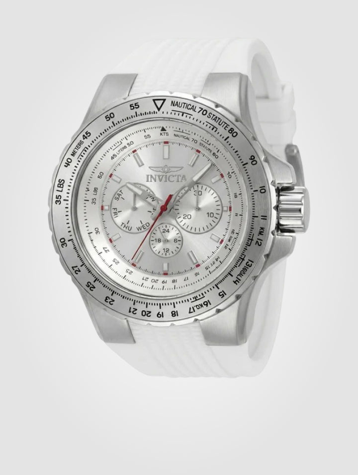 Reloj Invicta Para Hombre Aviator 50100 Blanco, Plata - 50mm