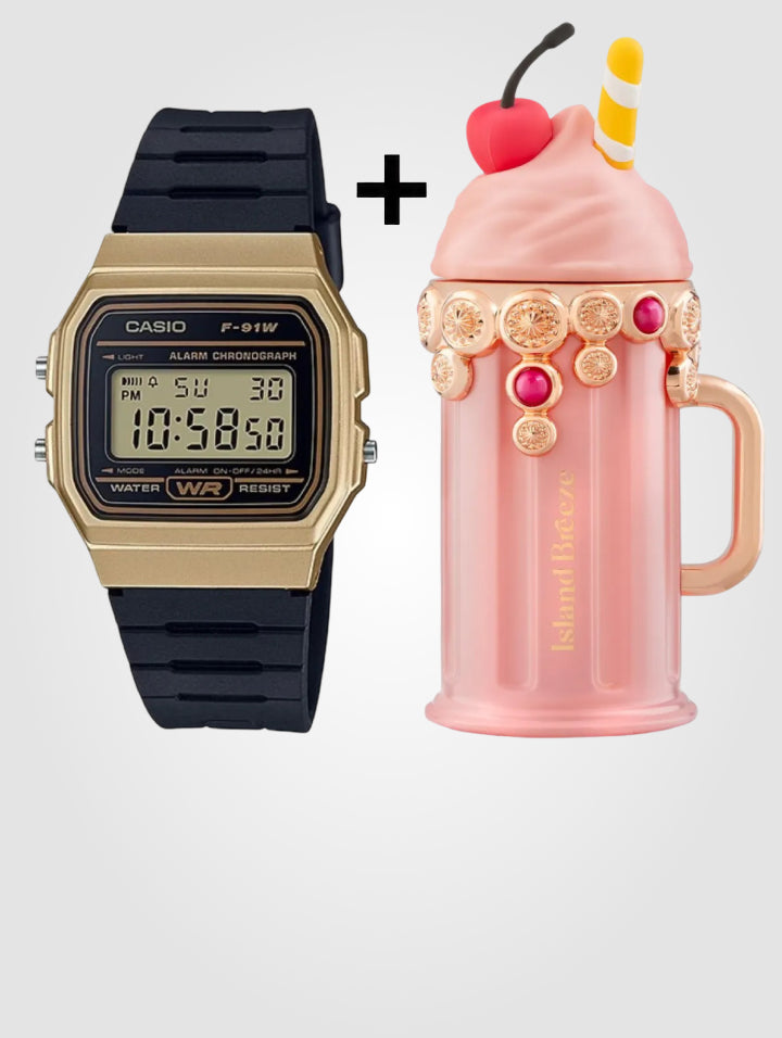 Casio Digital F-91WM-9A + Armaf Island Breeze 100ml