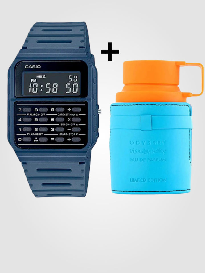 Reloj Casio Calculadora Vintage + Perfume Mandarin Sky 100 ml