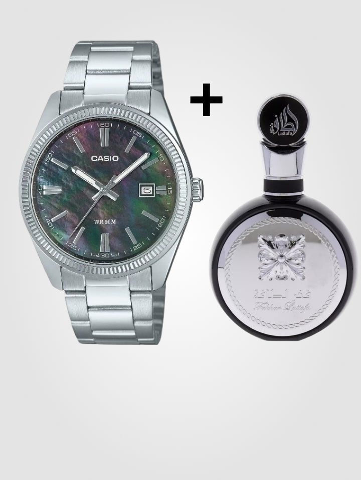 Reloj Casio  MTP-1302DS + Lattafa Fakhar - 100 ml