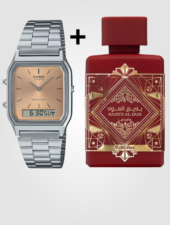 Casio Analogo- Digital AQ-230A + Bade'e Al Oud Sublime 100ml
