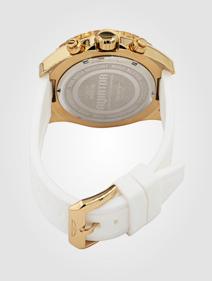 Reloj Invicta Aviator 37636 Blanco-Dorado