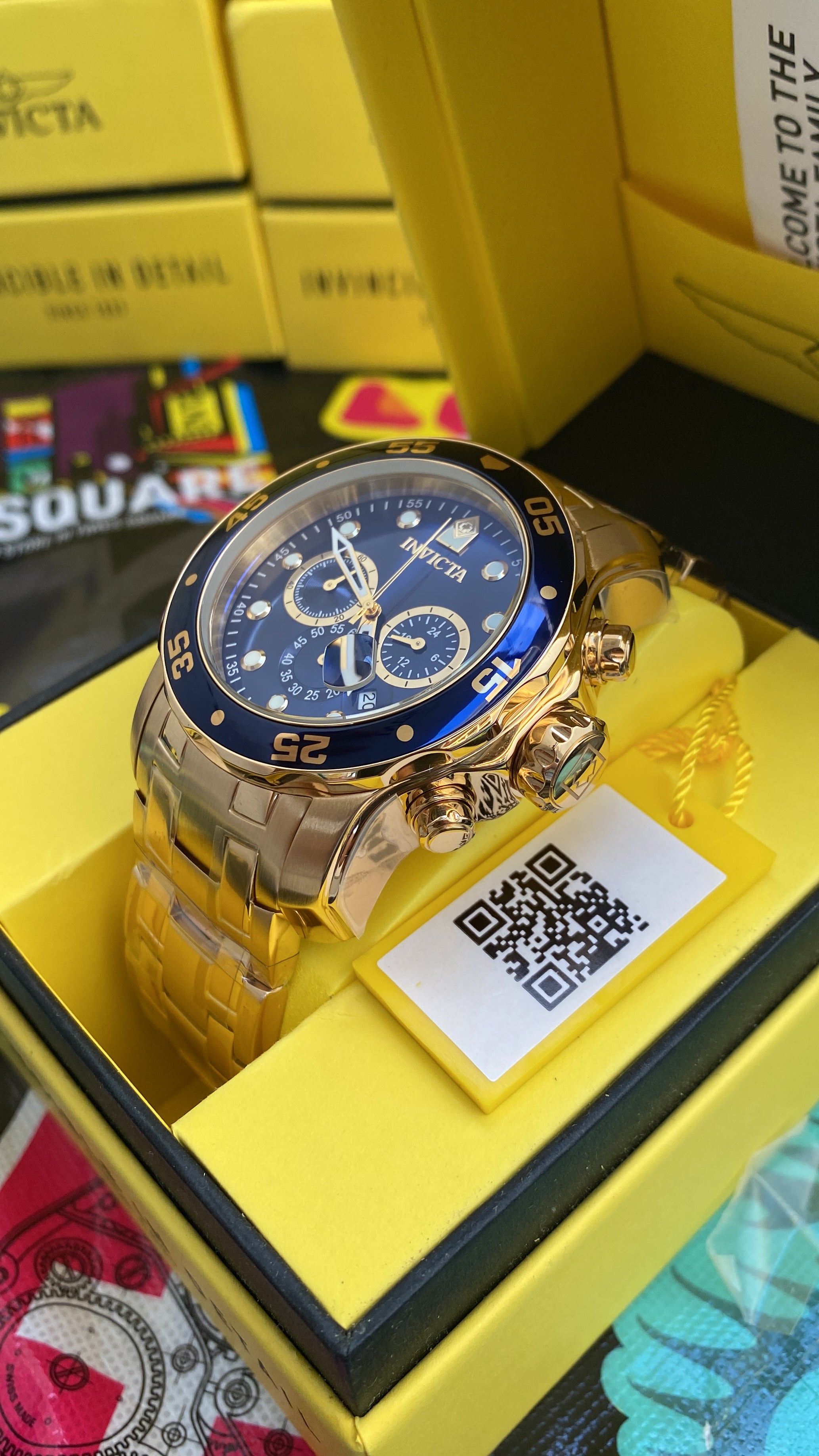 Reloj Invicta Pro Diver para hombre - 48 mm, Dorado. Azul (0073)