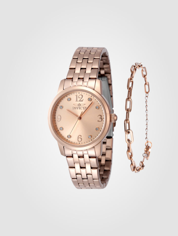 Reloj Invicta Angel 48257 Oro Rosa+Pulsera