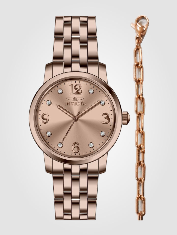 Reloj Invicta Angel 48257 Oro Rosa+Pulsera
