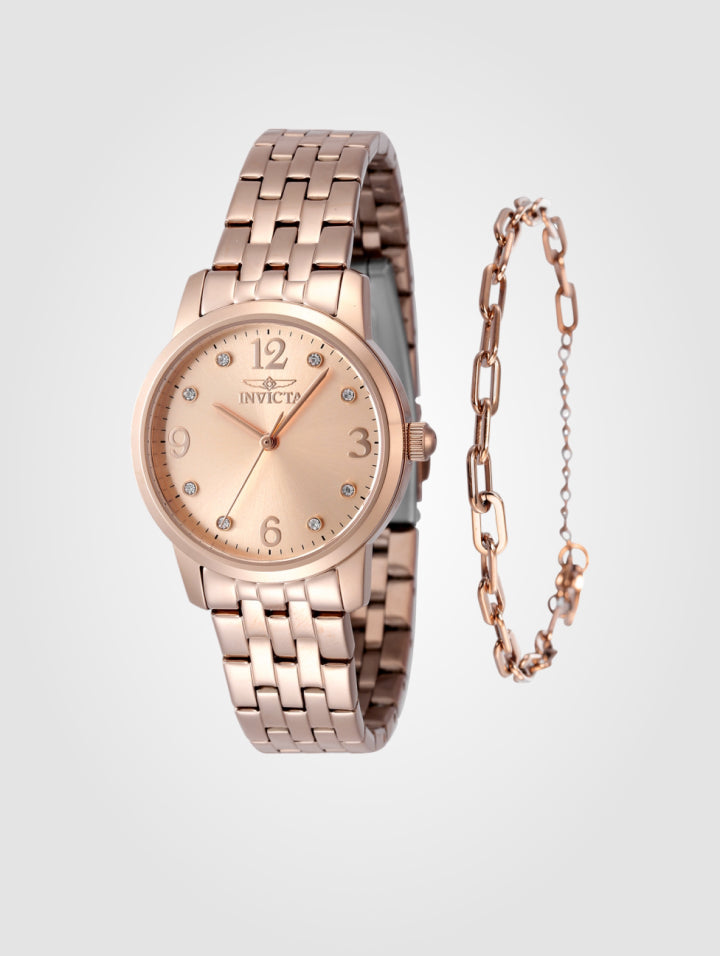 Reloj Invicta Angel 48257 Oro Rosa+Pulsera