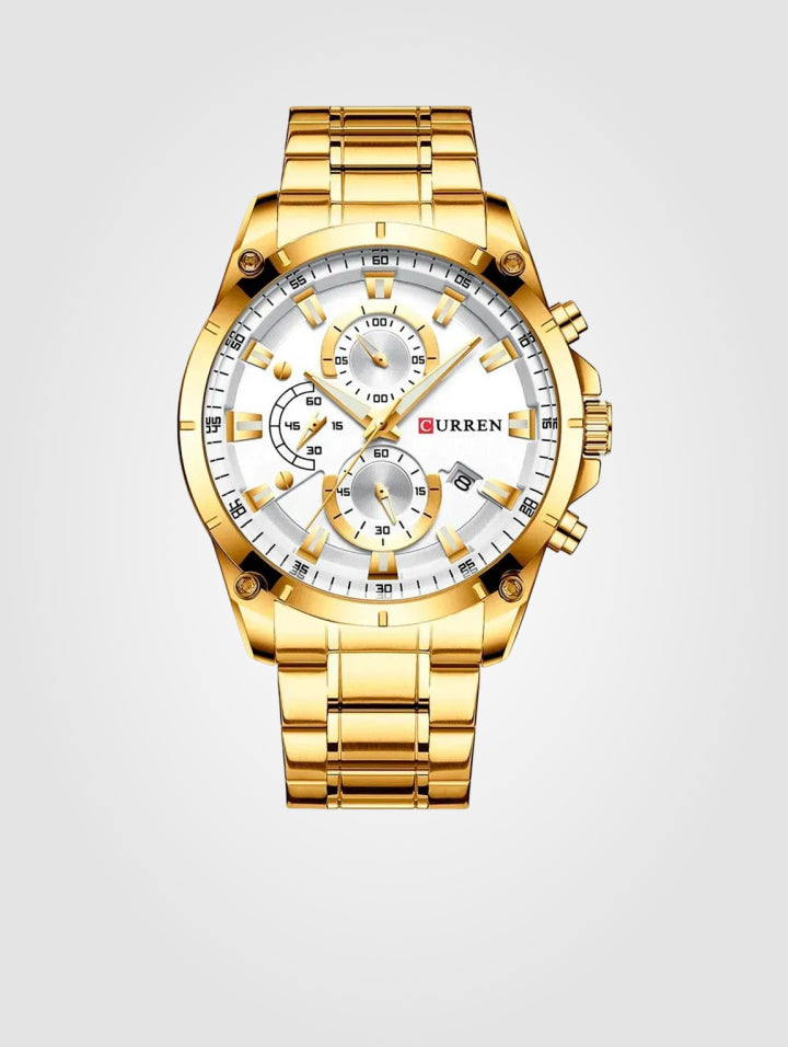 Curren 8427 Dorado para hombre, Acero Inoxidable-Resistente al agua