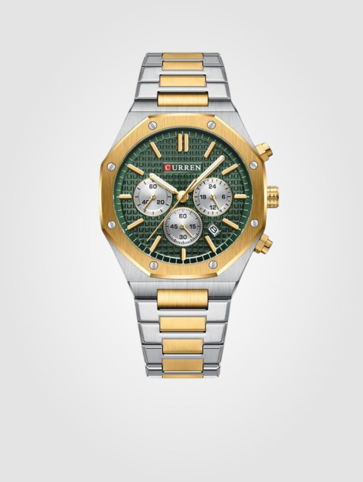 Reloj Curren 8440 para hombre ,verde-Acero Inoxidable   – Resistente al Agua