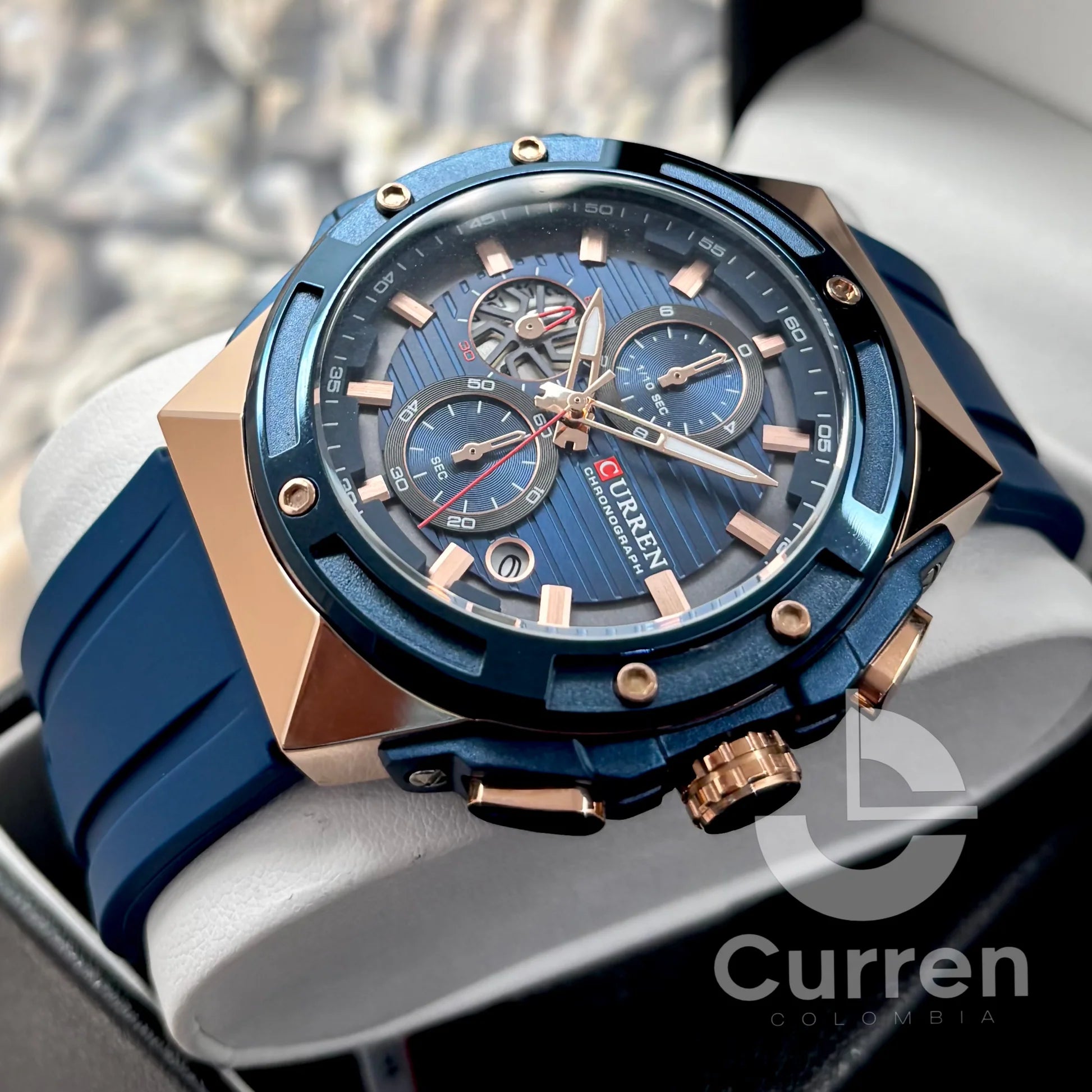 Reloj Curren Elegante 8462  Azul – Resistente al Agua para Hombre