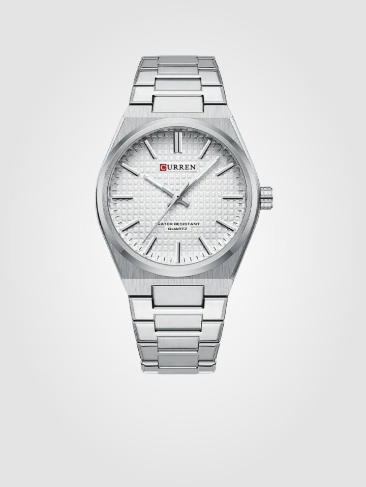 Curren 8439 Plata para caballero 40mm, Acero Inoxidable-Resistente al agua