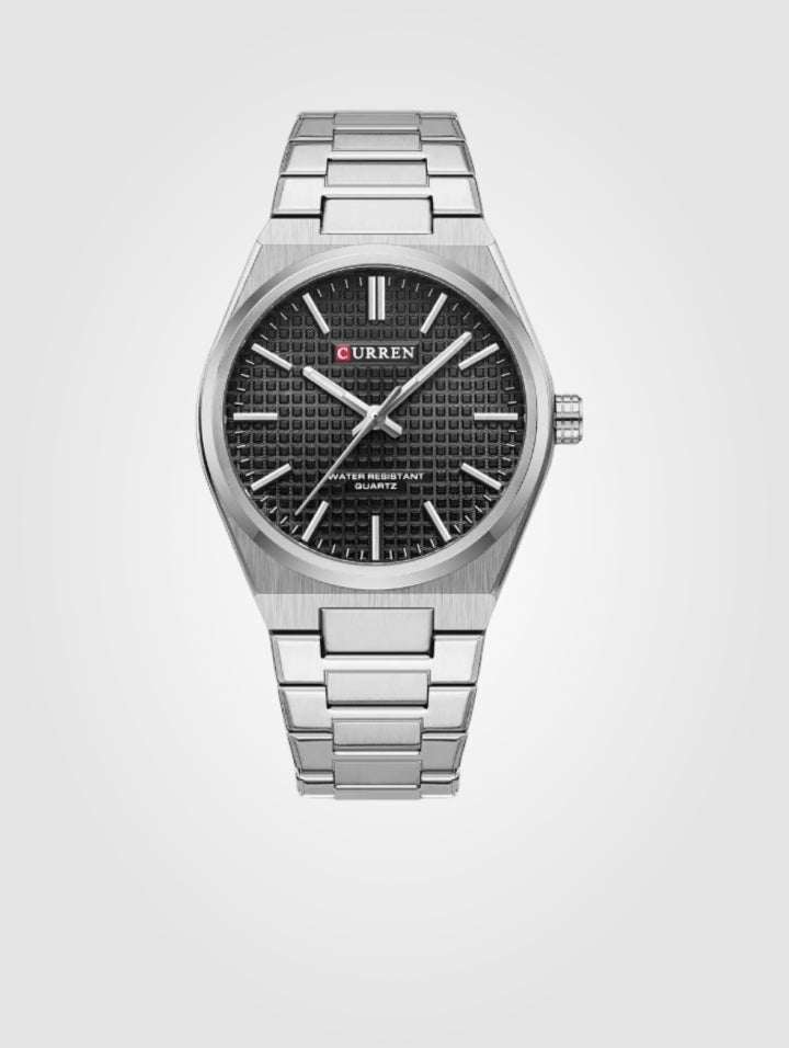 Curren 8439 Plata-Negro para Dama 34mm, Acero Inoxidable-Resistente al agua