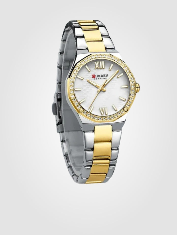 Reloj Curren 9103-Bicolor-Blanco para Mujer – Acero Inoxidable y Resistente al Agua