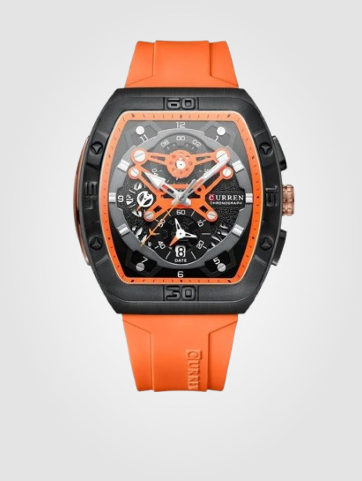 Reloj Curren Deportivo 8443 Naranja – Resistente al Agua para Hombre