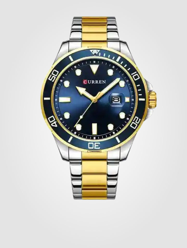 Curren 8388 Bicolor - Azul, Cuarzo Acero Inoxidable