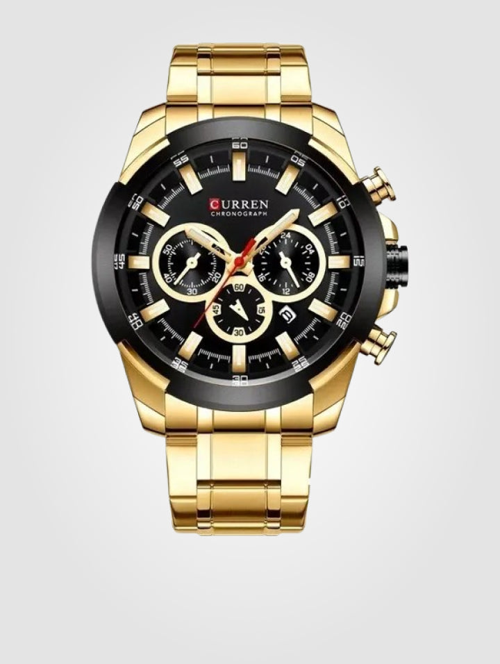 Curren 8361 Dorado para hombre, Acero Inoxidable-Resistente al agua