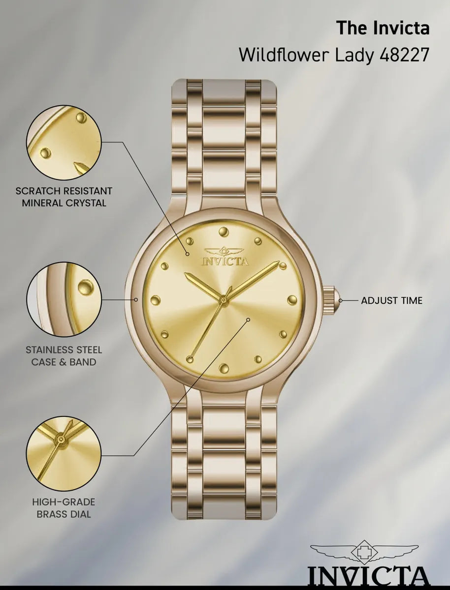 Reloj Invicta Wildflower Women's - 32mm, Dorado (48227)