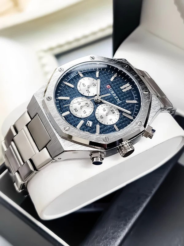 Reloj Curren 8440 para hombre , Azul- Acero Inoxidable  – Resistente al Agua