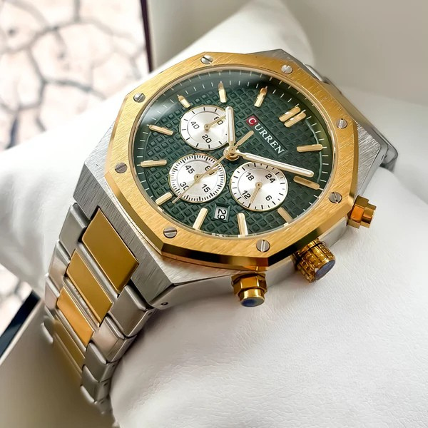 Reloj Curren 8440 para hombre ,verde-Acero Inoxidable   – Resistente al Agua