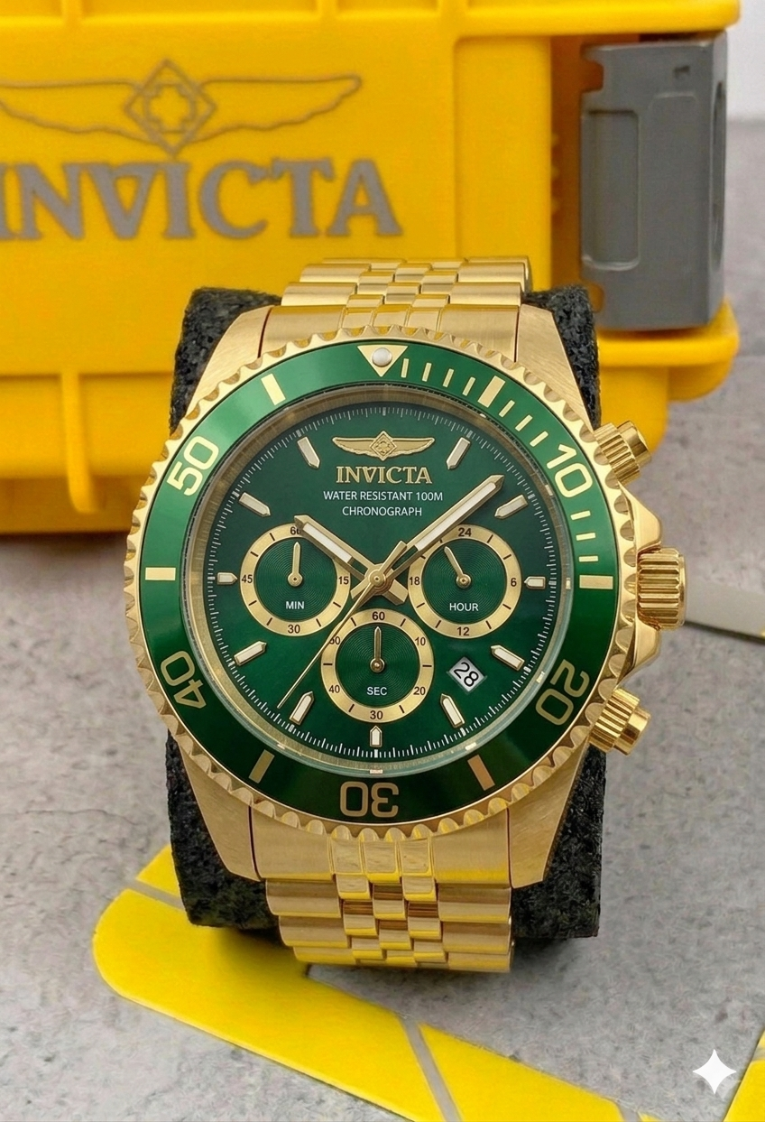 Reloj Invicta Pro Diver para hombre - 43 mm, Dorado. Verde (48383)