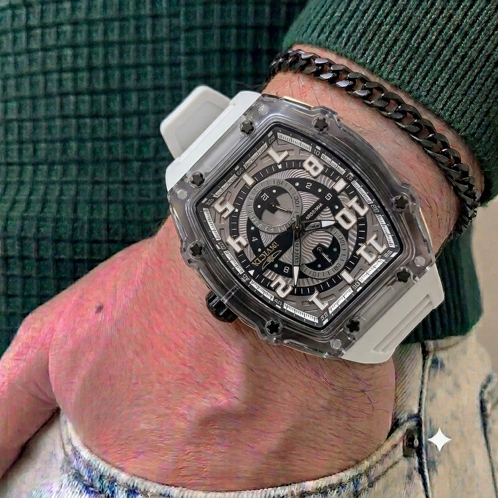 Invicta Racing Cyclone para hombre - 48,5 mm, blanco (48719)