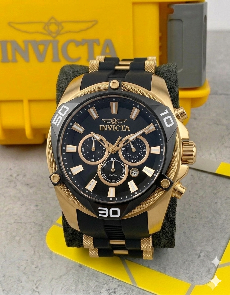Reloj Invicta Bolt para hombre - 52 mm, Oro Rosa - Negro (31316)