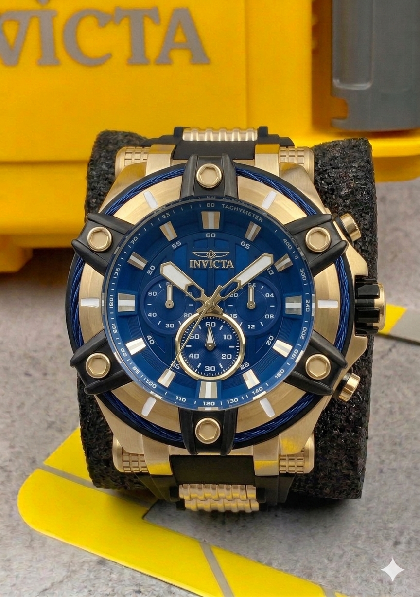 Reloj Invicta Bolt Surge para hombre - 52 mm, negro y dorado (39187)