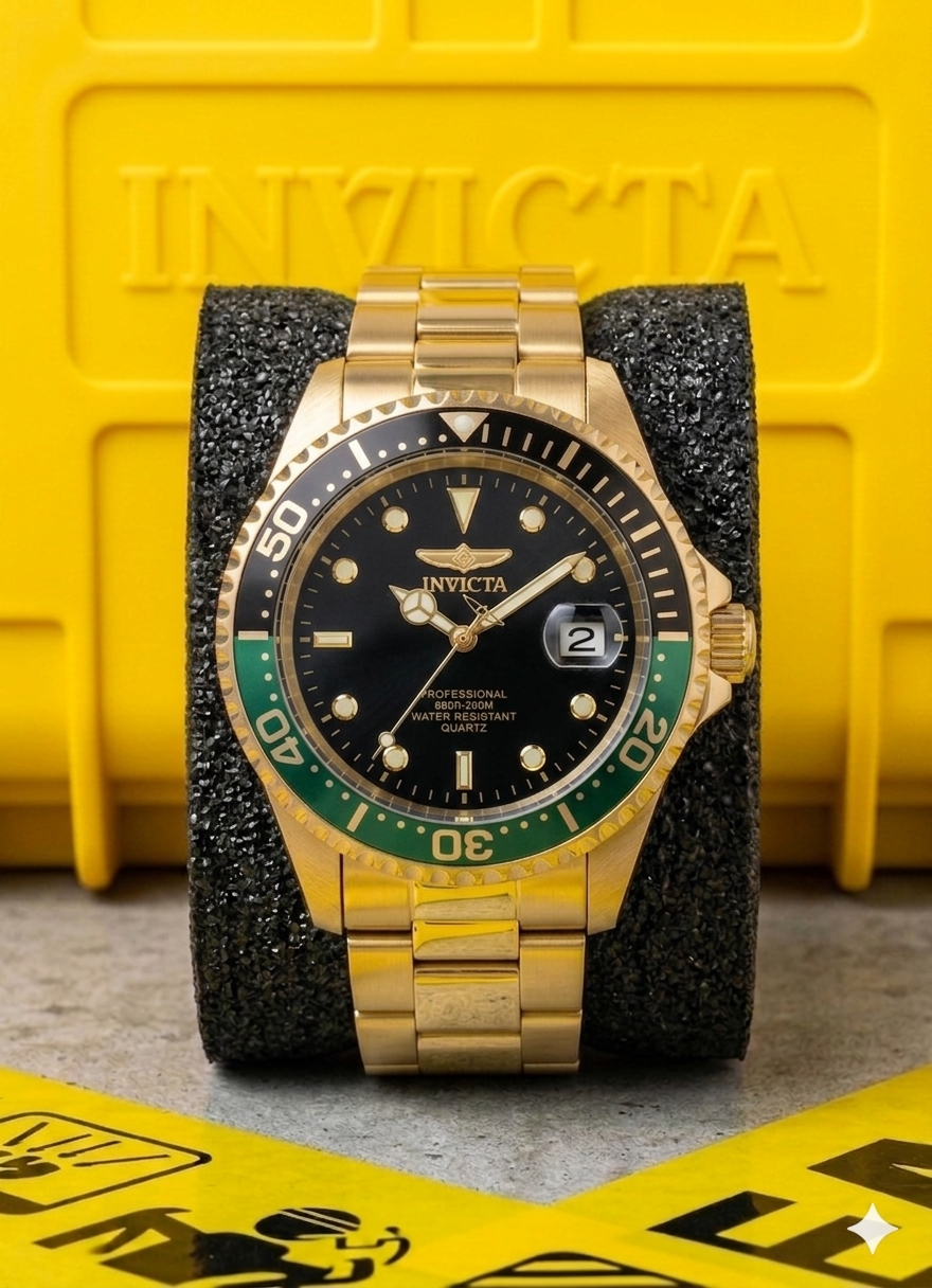Reloj Invicta Pro Diver para Mujer - 37.5 mm, Dorado. Negro (48727)