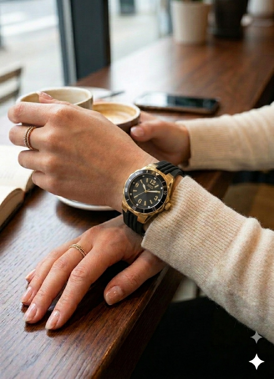 Reloj Invicta Angel para Mujer - 38 mm, Negro - Dorado (17486)
