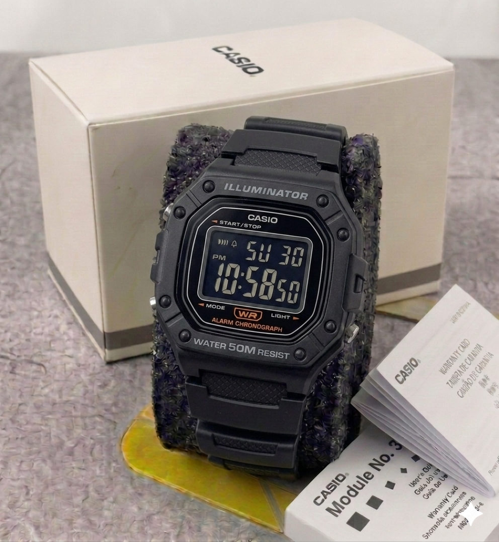 Reloj Casio Para Hombre Deportivo Negro W-218HC-8AVDF