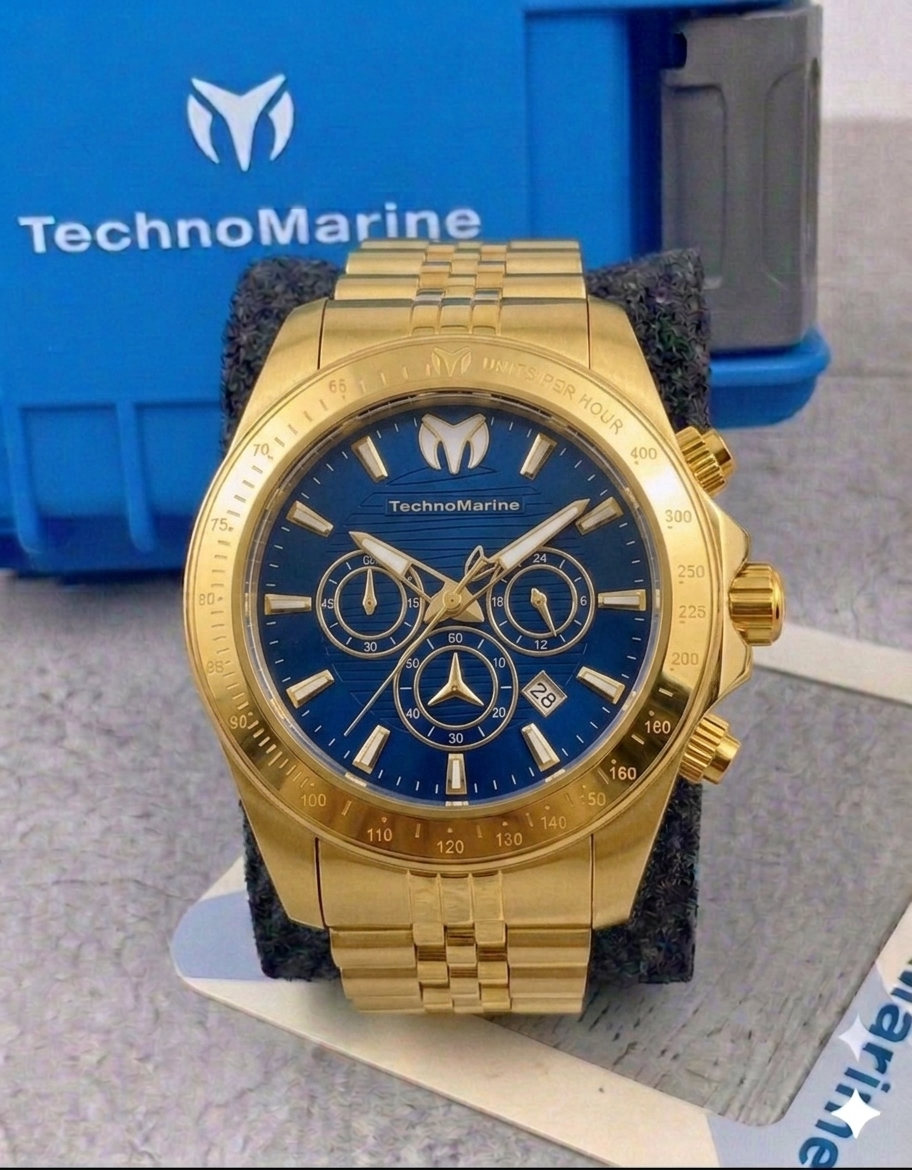 Reloj Technomarine Para Hombre Manta 220148 Dorado, Azul - 47mm