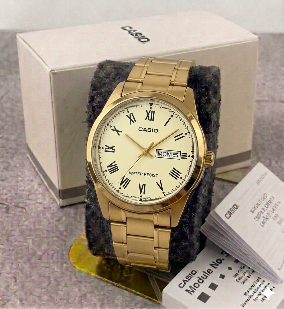 Reloj Casio Casual Para Hombre Dorado MTP-V006D-9B