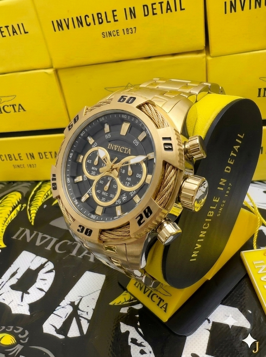 Invicta Speedway Ignition para hombre - 50 mm, dorado, acero (49122)