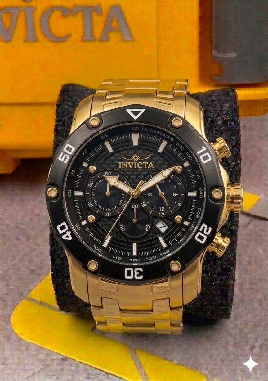Reloj Invicta Pro Diver para hombre - 50 mm, Dorado. Negro (37725)