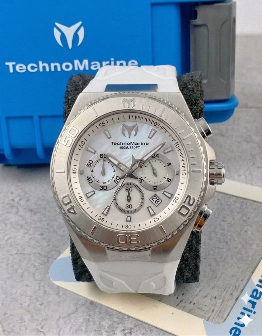 Reloj TechnoMarine Manta Ocean para hombre - 48 mm, blanco (TM-222076)