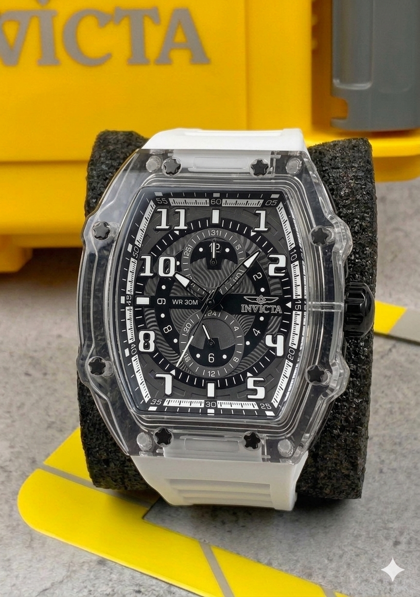 Invicta Racing Cyclone para hombre - 48,5 mm, blanco (48719)