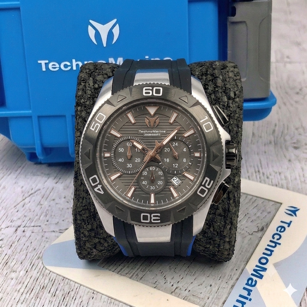 Reloj TechnoMarine UF6 para hombre - 48 mm, negro, azul (TM-622002)
