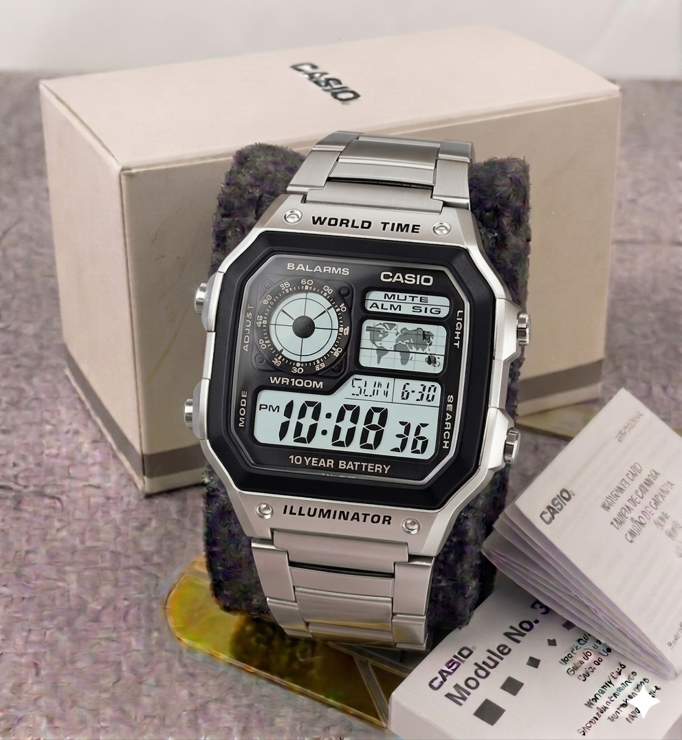 Reloj Casio Digital Para Hombre AE 1200WHD-1AV - Plateado