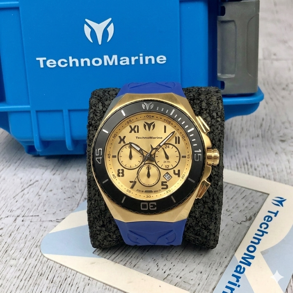 Reloj Technomarine Manta para hombre - 48 mm. Dorado. Azul (220118)