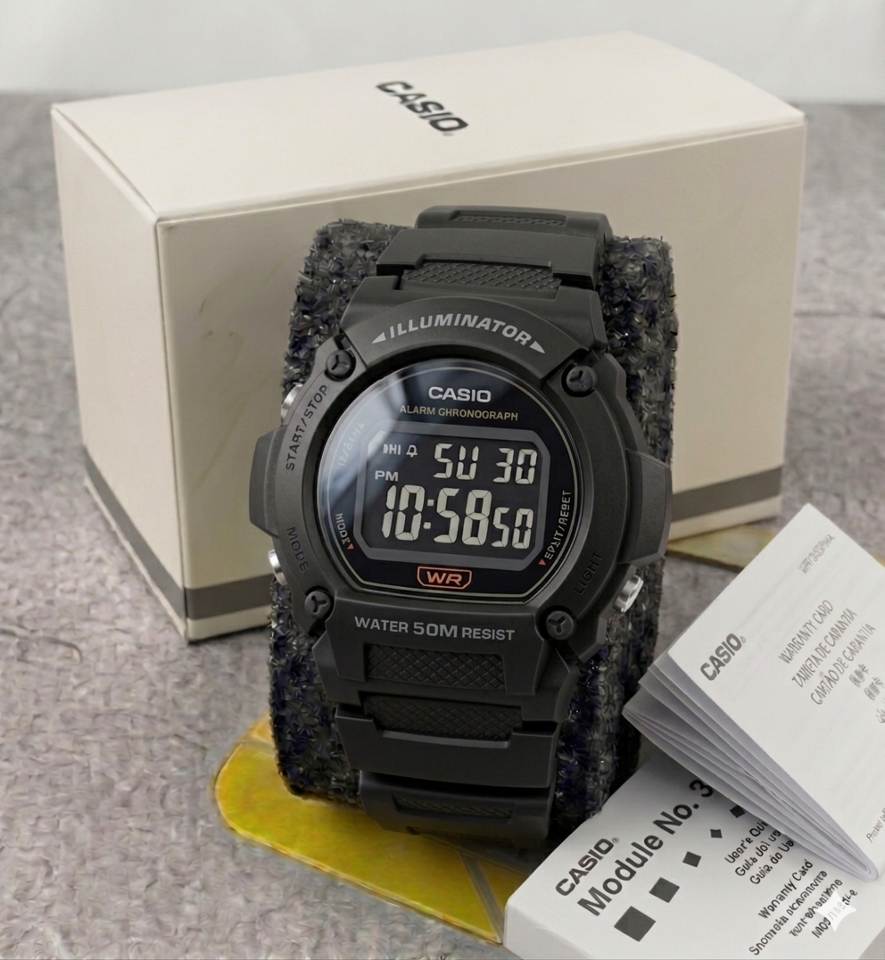 Reloj Casio Hombre Deportivo Negro W-219H-8BVDF