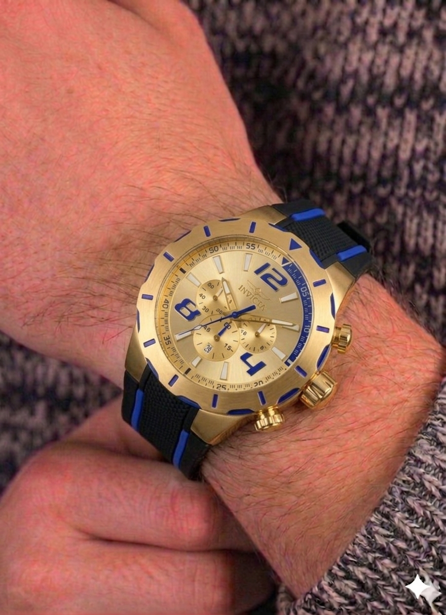 Reloj Invicta Rally S1 para hombre - 50 mm, Dorado. Negro (20107)