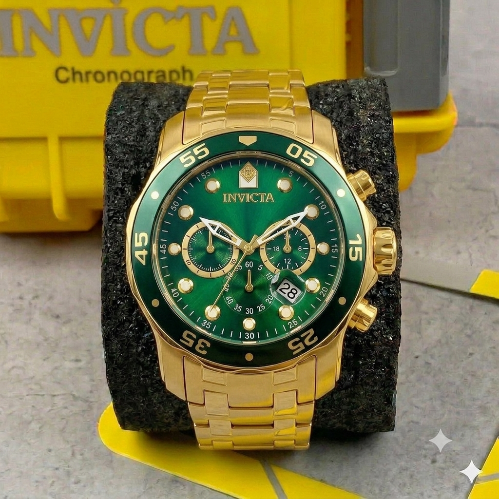 Reloj Invicta Pro Diver para hombre - 48 mm, Dorado. Verde (0075)